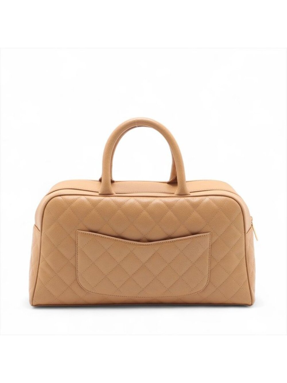 Chanel Handbag Caviar Leather Quilted Bowling Big CC Logo - Picture 3 of 10